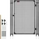 VEVOR Pool Fence, 4 x 2.5 FT Pool Gate for Inground Pools, Pool Safety Fence Gate Kit with Stainless Steel Latch, Removable Child Safety Pool Fencing, Black, 4FTx2.5FT