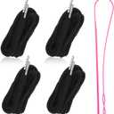 4 Pcs Drawstring Cords, 51 Inch Drawstring Cords Replacement, Hoodie Strings Draw String Lanyard String with Easy Threader Tool for Sweatpants, Shorts, Pants, Jackets, Clothes Rope, Hoodies (Black)