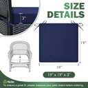 Outdoor Chair Cushions Set of 2, 19x19x3 Inch Waterproof & Fade Resistant Patio Furniture Seat Cushions with Ties, Square Outdoor Dining Chair Cushions for Lawn, Garden, Deck & Yard, Navy Blue