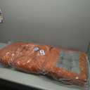 Rocking Chair Cushion - Chenille Fabric, High-Density Sponge, Durable Comfort Non-Slip Bottom Tufted Seat Pads with Ties, ChenilleOrange, 44x19x4 inch