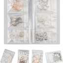 DesignSter Jewelry Storage Book, Earring Organizer Book, Jewelry Storage Bag Thicken Anti-Oxidation, Jewelry Travel Organizer (84Grids+50pcs Ziplock Bags)