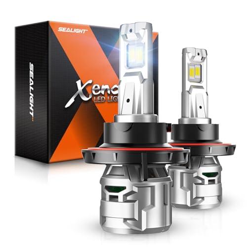 SEALIGHT H13/9008 Light Bulbs 30000LM, H13 6500K Cool White Fog Light for Powersports, Real 1:1 Mini Size Plug and Play, Pack of 2