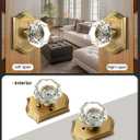 Gobrico Privacy Door Lock Sets Crystal Knobs Heavy Duty Door Hardware,Keyless Bath/Bed Door Knobset with Lock Inside,Push Pin Button,Antique Brass Arched Rosette,2 Pack