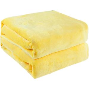 uxcell Flannel Fleece Blanket Twin Size - Soft Lightweight Plush Microfiber Bed Blanket for Sofa or Couch, Machine Washable Blankets Fleeces, Yellow 60x78 Inch