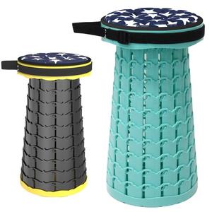 ALEVMOOM Upgraded Collapsible Stool with Thickened Cushion 18.1",600Lbs Max Weight Wider & Taller Pop Up Stool, Heavy Duty Portable Retractable Folding Chair or Travel Foot Rest for Camping Outdoors