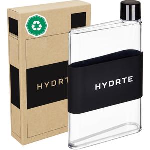 Clear Water Bottle  16.2 oz, Professional Cute Water Bottle for Travel, Slim, Lightweight & BPA-Free for Travel & Everyday Hydration (Nero Black)