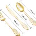 bUCLA 600 Pieces Gold Plastic Silverware - Plastic Gold Utensils - Heavyweight Disposable Cutlery - 200 Forks, 200 Spoons, 200 Knives for Party & Wedding