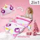 Kids Sleeping Bag, Large Unicorn Slumber Bag for Girls Boys, Portable Nap Mat, Preschool Daycare Kindergarten Birthday Gift 3-12 Yr Child