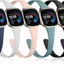 Aceyoon Slim Bands For Women Compatible With Fitbit Versa 4/ Versa 3 / Sense 2/Sense Watch, Durable Soft Thin Sports Watch Wristband Replacement for Fitbit Versa 4/3 Bands, Sense 1/Sense 2 Bands, Small