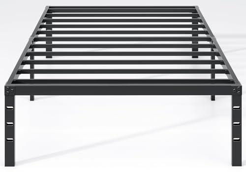 Amazon.com: NEW JETO Metal Bed Frame,Twin Size Bed Frame with Storage Space,Heavy Duty Sturdy Mattress Foundation,Easy Assembly,No Box Spring Needed, Black,18 Inch,Twin : Home & Kitchen