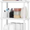 IRIS USA 3-Shelf Light Duty Plastic Storage Shelves, 150lb Capacity, 33" H x 24" W x 12" D, Medium Modular Shelving Unit Storage Organizer for Bathroom, Laundry, Garage & Home, Storage Rack - White