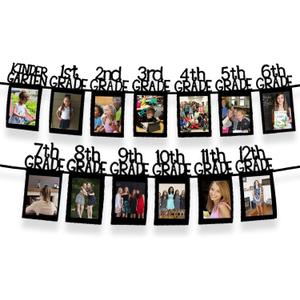 Graduation Decorations 2026 | Large K-12 Graduation Photo Banner 5x7, 10 Feet | Graduation Picture Banner, Black Graduation Picture Display for Grad Party Decor | KatchOn