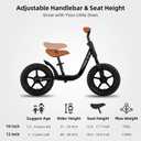 JOYSTAR 10"/12" Toddler Balance Bike for Girls & Boys, Ages 18 Months to 5 Years, Kids Push Bike with Footrest & Adjustable Seat Height, First Birthday Gifts for 2-5 Boys Girls