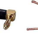 Monoprice 10 Pair Right Angle 24k Gold Plated Banana Speaker Wire Cable Screw Plug Connectors (121915) Black/Red & 50ft 12AWG Enhanced Oxygen-Free Copper Loud Speaker Wire Cable