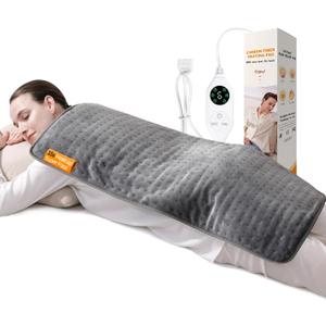 Super-Fast Heat Up Carbon Fiber Heating Pad: Back, Neck, Shoulder, Period Cramps Pain Relief, Muscle Relief, Deeper Relax, Moist/Dry Heat, Auto-Off, Machine Washable(Charcoal Grey-UPGRADED, 12" x 24")