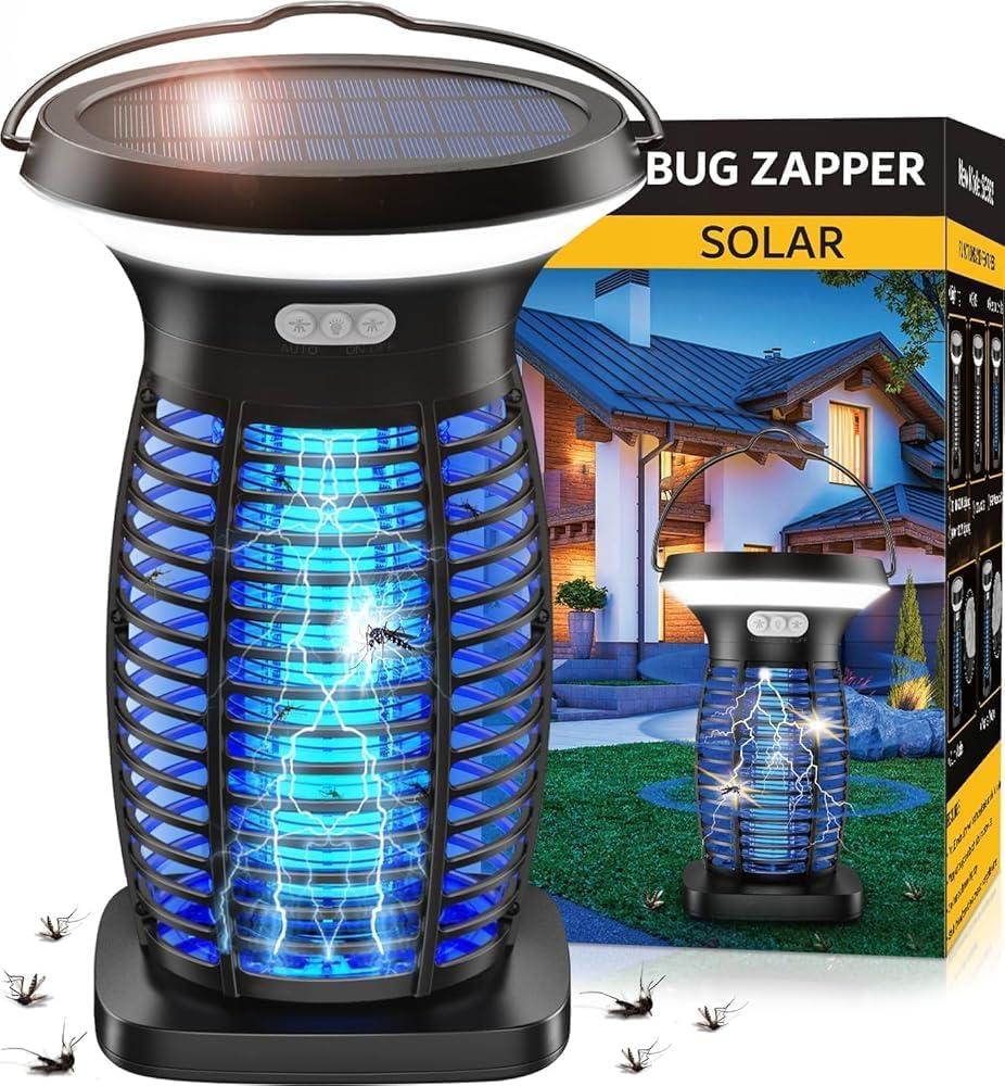 Solar Bug Zapper Outdoor and Indoor, Mosquito Fly Zapper for Home