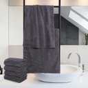 MOONQUEEN 6 Pack Premium Hand Towels - Quick Drying - Microfiber Coral Velvet Highly Absorbent Towels - Multipurpose Use as Hotel, Bathroom, Shower, Spa, Hand Towel 16 x 28 inches (Gray)