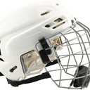 Ice Hockey Helmet Breathable Hockey Helmet with Cage for Youth Adult (Small, White)