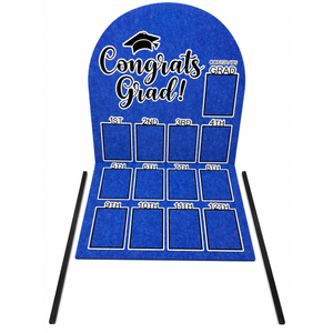 CroBlissful 27 x 16 Inch Graduation Photo Board Picture Frames Wall Decor Collage Display Blue  Felt Board for 4 x 3 Inch Photo DIY Picture Holder 2026 Graduation Party Decorations