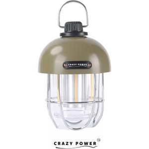 Crazy Power Camping Lantern Rechargeable LED Camping Light Premium Vintage Light 4500 mAh High Capacity Dimmable 3 Light Modes Waterproof for Camping Hiking Fishing Power Outages (CPG100 Green)