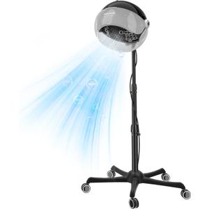 1875W Ionic Standing Hair Dryer, Professional Salon Bonnet Dryer on Wheels, Adjustable Hood & Height, 3 Heat Settings, Quick Shut-Off Rolling Hair Steamer Machine for Deep Conditioning & Styling, Gray