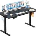 DUMOS 63 Inch Electric Standing Desk Height Adjustable, Sit to Stand Computer Workstations Large Work PC Table Home Office Writing Gaming Desks with Memory Presets for Walking Pad, Bedroom, Black