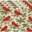 Red Birds Placemats Set of 4, Xmas Pine Tree Forest 12 X 18 Inch Washable Table Mats Seasonal Heat Resistant Kitchen Dining Party Decoration Place Mats
