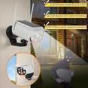 Solar Lights Motion Sensor Fake Security Camera 2 Pack, USB & Solar Powered