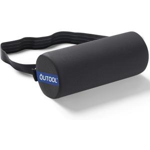 QUTOOL Lumbar Roll, Lumbar Support Pillow for Office Chair with Non-Slip Wider Strap, Back Pain Relief & Posture Improvement, Washable Cover, Office Desk & Car Accessories, Black, Firm