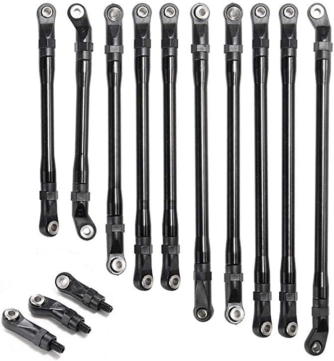 10PCS/Set Aluminum Rod Link Linkage for Axial SCX10 II 90046 90047 1/10 RC Crawler #B