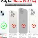 Varikke Compatible with iPhone 15 Case with Stand, Magnetic Vertical & Horizontal Kickstand Hand Strap Protective Phone Case, Candy Color Cute Thin Slim Hybrid Silicone Cover 6.1 Inch, Mint