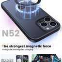 360° Rotatable Magnetic Stand for iPhone 16 pro Case Compatible with Magnetic 16FT Military Drop Protection, Anti-Scratch/Fingerprint Shockproof iPhone 16 pro Phone Case(Matte-Black)