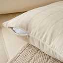 Taupe Linen Pillow Covers Set of 1, Decorative Plaid Throw Pillow Covers 20 x 20 Inch, Boho Cushion Soft Neutral Farmhouse Vintage Cozy Home Decor for Living Room Bedroom