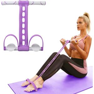Pedal Resistance Bands with Handles Exercise Bands Multifunction Tension Rope Fitness for Working Out Arm Abs Legs Stretch Bands (Purple)