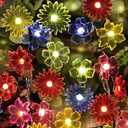 Fairy Lights Decorative Flower Lamp -Waterproof Battery Operated String Lights 7ft 20LED Indoor Outdoor- Floral Décor Flower String Lights Garden Wreath Fence Bathroom Office Home Decor
