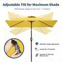 Patio Kingdom 6.5' x 10' Rectangular Patio Umbrella Large Outdoor Market Umbrella w/UV Protection, Push Button Tilt and Crank Lift, Rectangle Table Umbrella for Garden, Deck, Pool, Patio, Sunshine Yellow