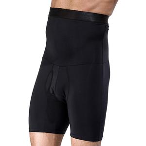 Men's Shapewear High Waist Tummy Abdomen Leg Control Shorts Slimming Body Shaper Underwear Boxer Brief (Large, Black)
