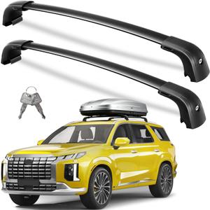 Wonderdriver Lockable Roof Rack Cross Bars 300lbs Compatible with Hyundai Palisade 2019-2025 SE SEL XRT Limited Calligraphy,Heavy Duty Aluminum Roof Rails Crossbars Canoe Black Rooftop Cargo Luggage
