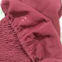 Floerns Women's Square Neck Lantern Long Sleeve Dress Split Ruched Party Midi Dresses Large