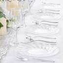 U-QE 100 Pieces Clear Plastic Plates - 9 Inch Clear Disposable Plates - Washable & Reusable - Premium Hard Plates - Party Supplies for Birthdays, Celebrations, Travel, Wedding, Party and Events