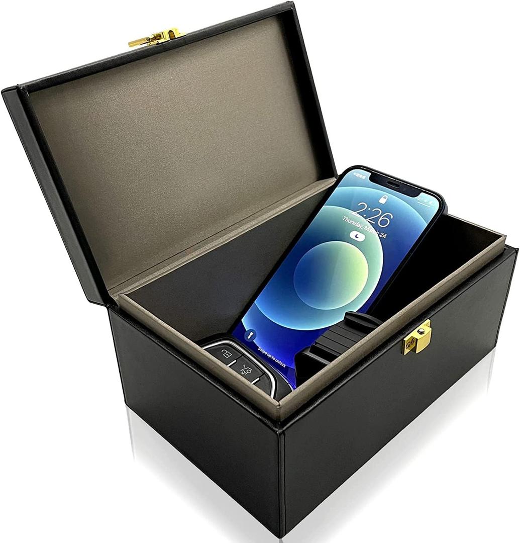 Faraday Box Key Fob Protector, Keyless Entry Car Key Safe Protector, Faraday Signal Blocking Shielding Box for Car Key (L)