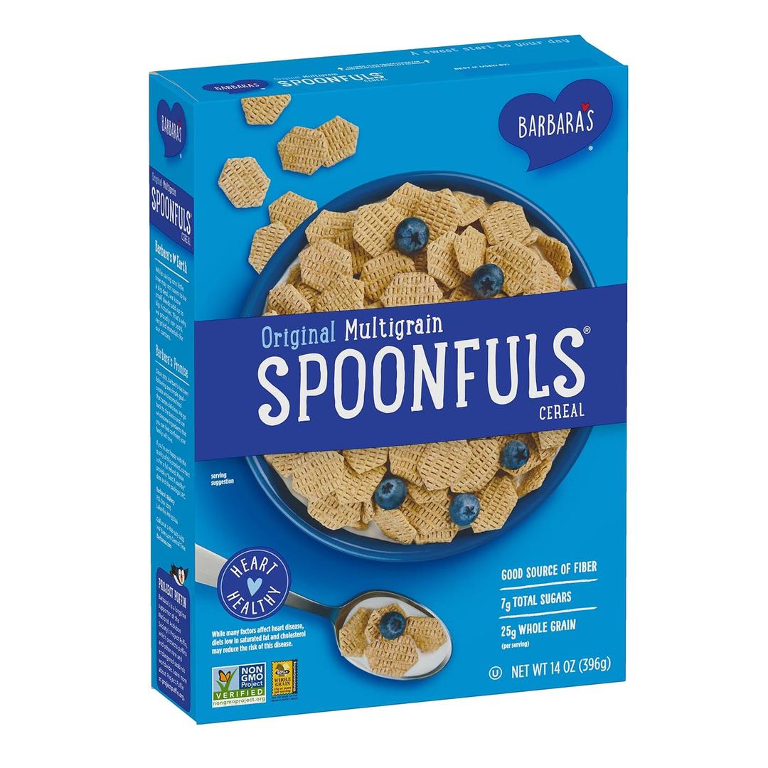 Barbaras Spoonfuls Original Multigrain Cereal, Hearty Healthy Wheat Cereal, Good Source of Fiber, Vegan Cereal, Kosher, Non-GMO Project Verified, 14 OZ Box (1.17 Ounce (Pack of 12)) OCT 17, 2025