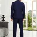 Mens Suit Slim Fit 3 Piece Double Breasted Suit Men Formal Tuxedo Set Casual Wedding Prom Groom Suits (Blue, XXL)