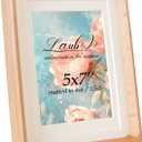 LAUBO2 Wooden 5x7 Small Picture Frame Matted to 4x6, Natural Beech Wood Photo Frame White, Pine Wood Back Panel