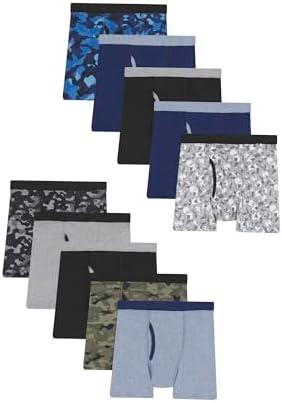 Hanes Boys' Boxer Briefs, Moisture-Wicking Underwear for Boys, Assorted, 7 Pack, Small