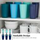 US Acrylic Newport 20-ounce Unbreakable Plastic Stackable Water Tumblers in 4 Coastal Colors | Set of 12 Drinking Cups | Reusable, BPA-free, Made in the USA, Top-rack Dishwasher and Microwave Safe