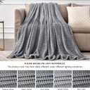 BEDELITE Fleece Throw Blanket for Couch 3D Ribbed Jacquard Soft and Warm Decorative Fuzzy Blanket Cozy, Fluffy, Plush Lightweight Grey Throw Blankets for Bed, Sofa, 50x60 inches