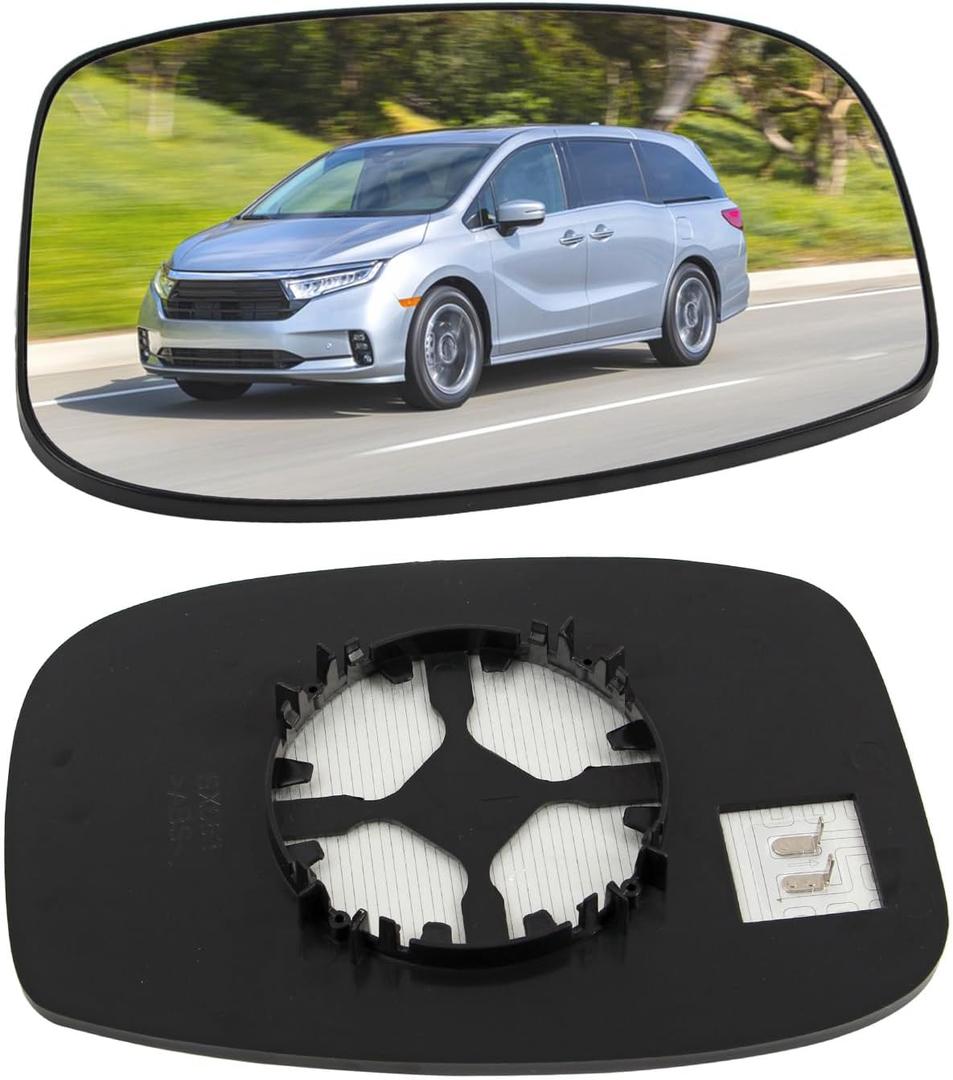 Left Side Heated Mirror Replace HO1324121 76253THRA12 Compatible with Honda Odyssey 2018 2019 2020 2021 2022 2023, Driver Side Exterior Rear View Mirror Glass