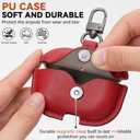 for Apple Airpod Pro 3 Case 2025, TNSNK Leather Case Cover with Keychain & Cleaner Kit for Airpods Pro 3rd Generation, Leather Wireless Charging Protective Headphone Case Cover (Red)