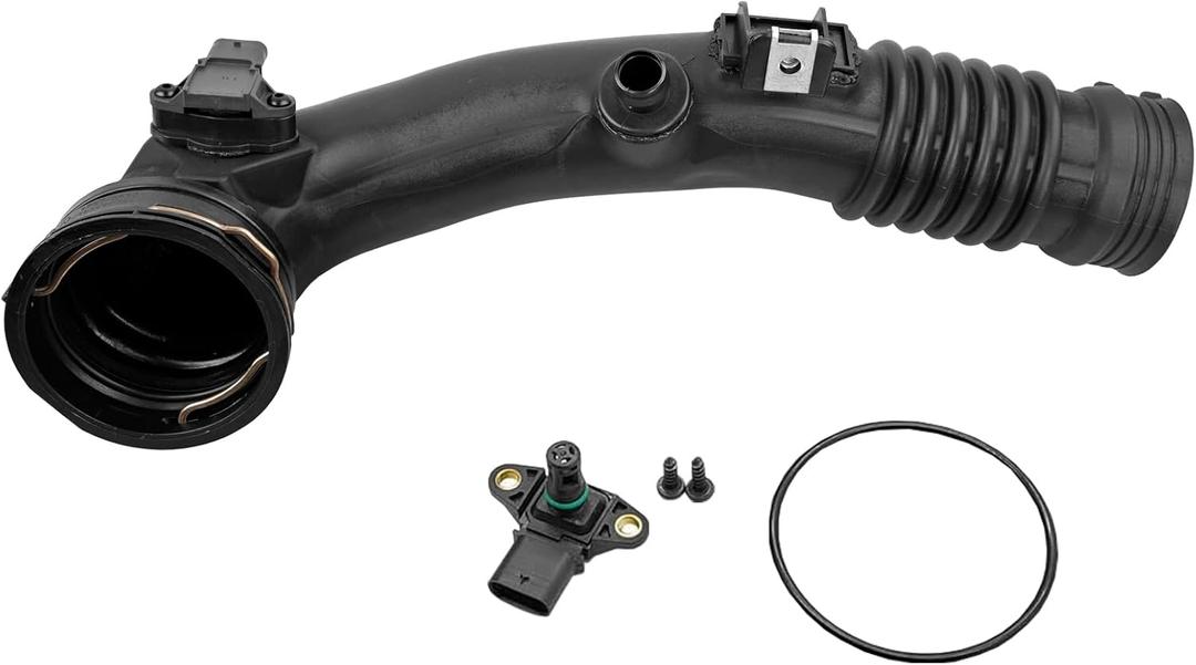 13717609811 Air Intake Hose Pipe Turbo Charger with Sensor Compatible with BMW 535i 640i 740i X5 X6 ActiveHybrid 5 ActiveHybrid 7 Air Intake Hose